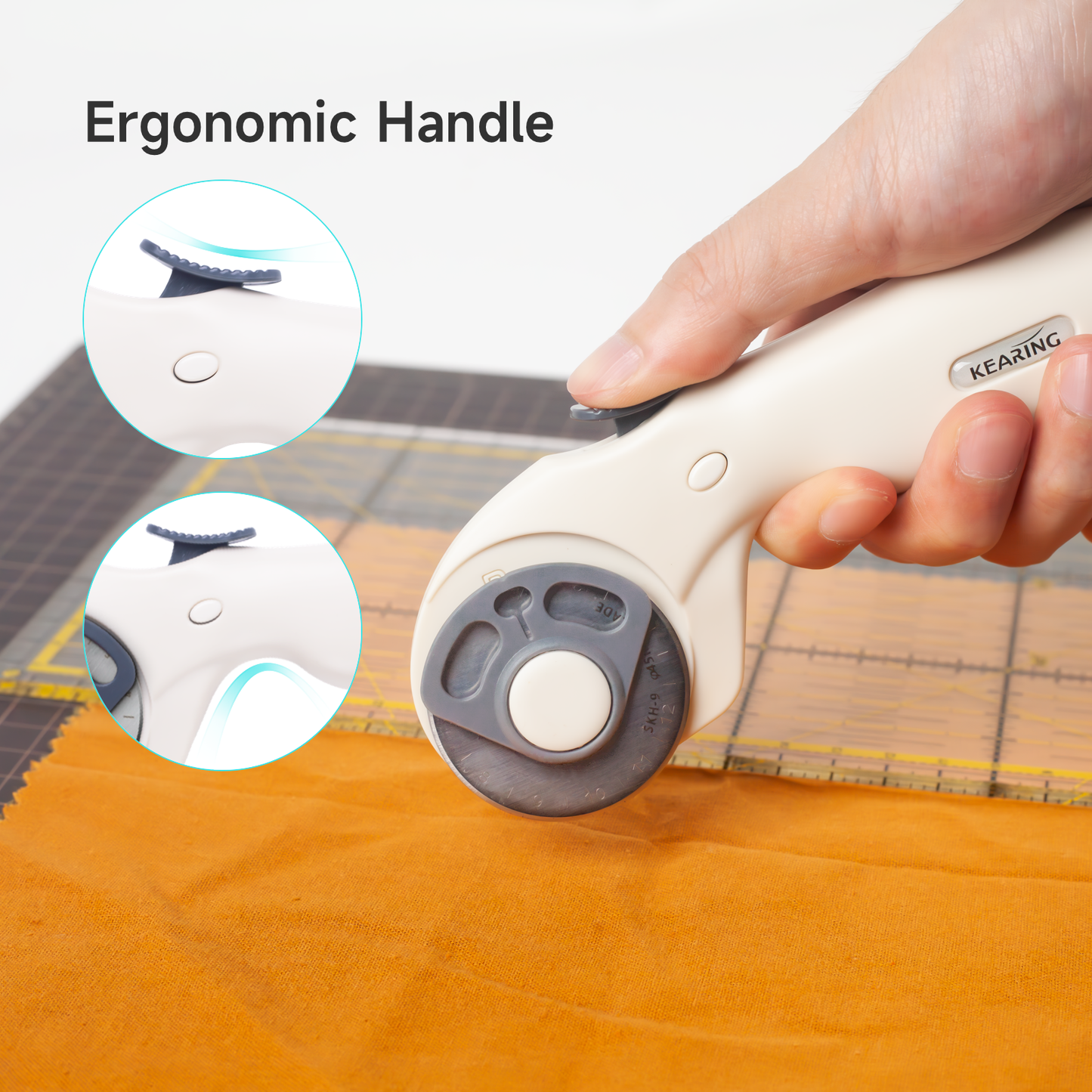 Kearing 45MM Rotary Cutter | Ideal for Fabric, Leather & Paper