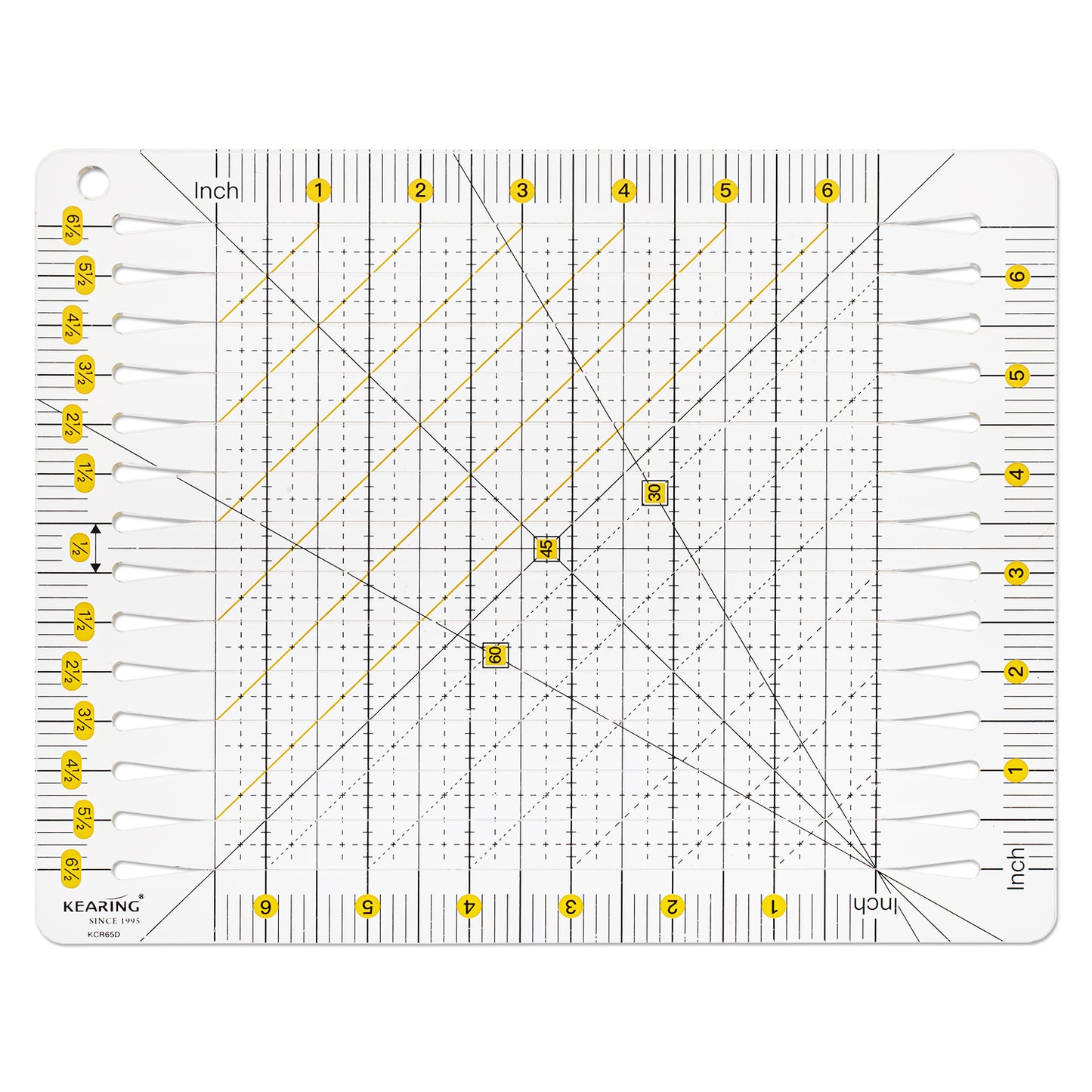 Kearing 6.5” × 6.5” Slotted Cutting Ruler