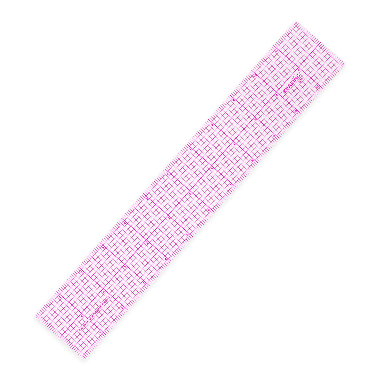 Kearing B70 Plastic Pattern Grading Ruler 12”