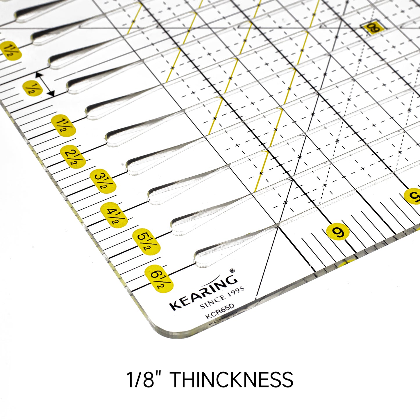 Kearing 6.5” × 6.5” Slotted Cutting Ruler
