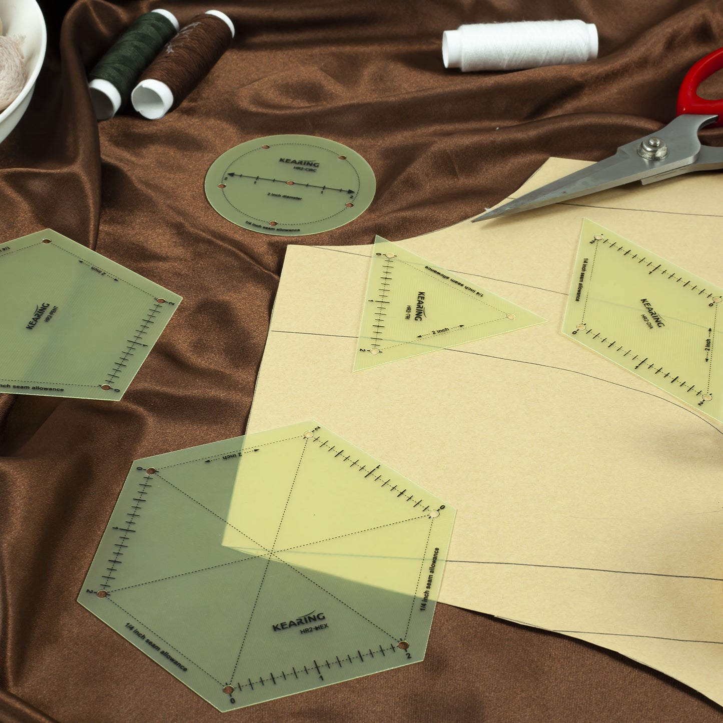 Kearing 2 inch Hot Ironing Quilting Template Set