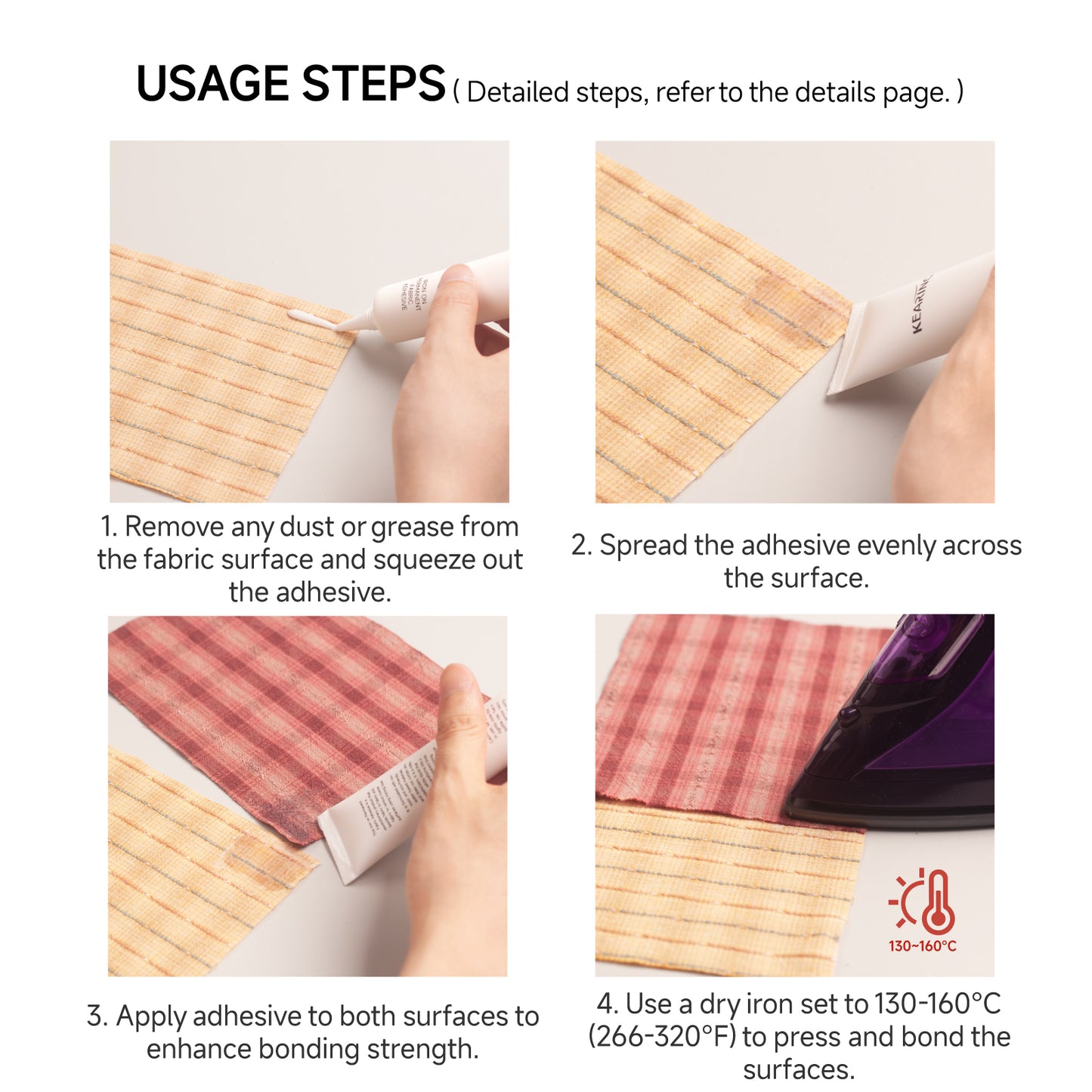 Kearing Iron-on Permanent Fabric Adhesive
