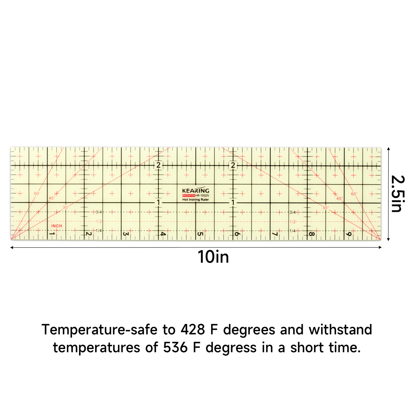 Kearing Hot Ironing Ruler 10” × 2.5”