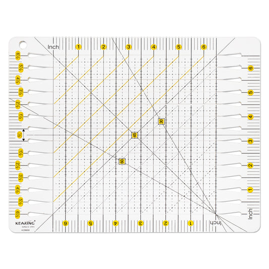 Kearing 6.5” × 6.5” Slotted Cutting Ruler