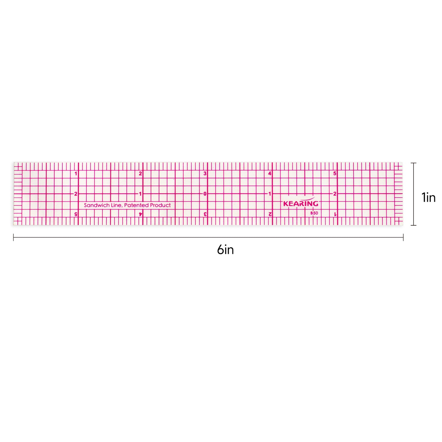 Kearing B50 Plastic Pattern Grading Ruler 6”